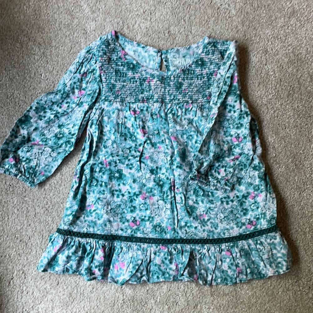 Cute teal and pink blouse for toddler girl
